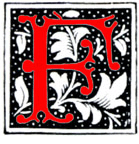 decorated initial 'F' by Thackeray