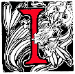 decorated initial 'I' based on a Thackeray illustration