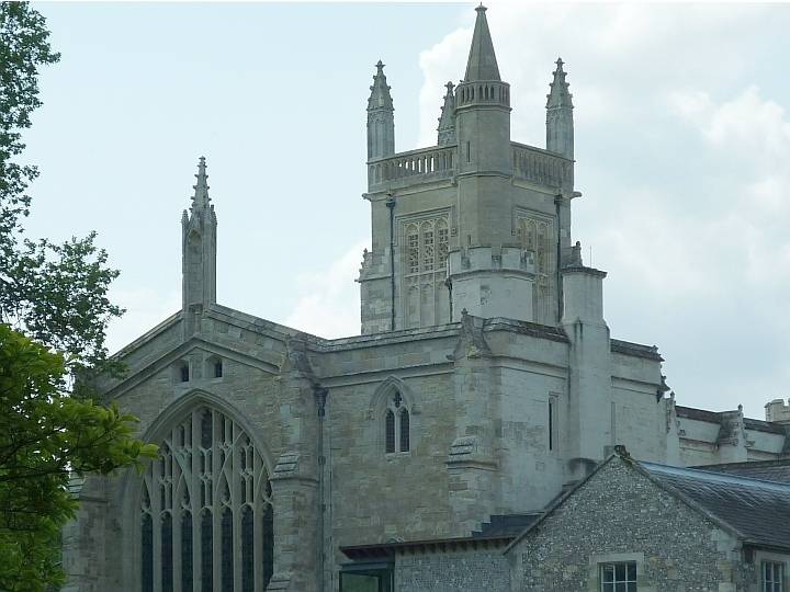 Winchester College Chapel, from the far end of College Street