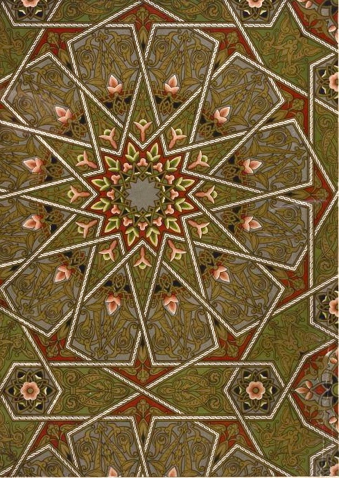  Adorno en el estilo árabe, destinado a ser pintado en el techo.