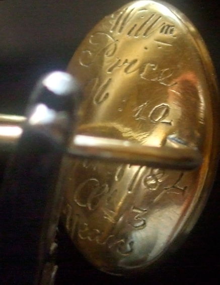 Mourning Ring for William Price age 3 (rear)