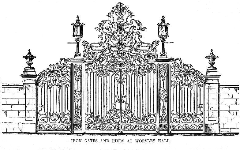 The Gates of Worsley Hall, drawn by Blore