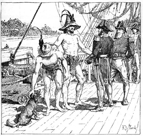 The Pitcairn Islanders on board the English frigate