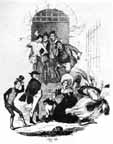 Mrs. Bardell encounters Mr. Pickwick in the prison