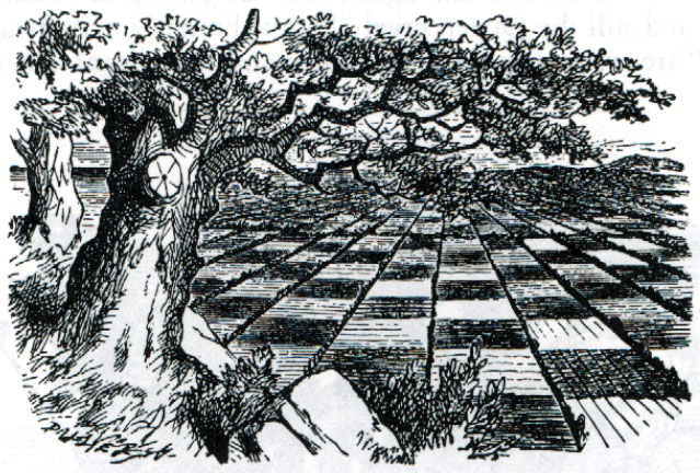 Illustration to Chapter 2 of Through the Looking-Glass by John Tenniel