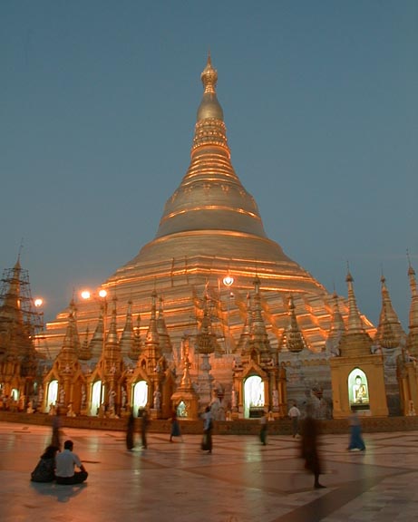 White painted stupas