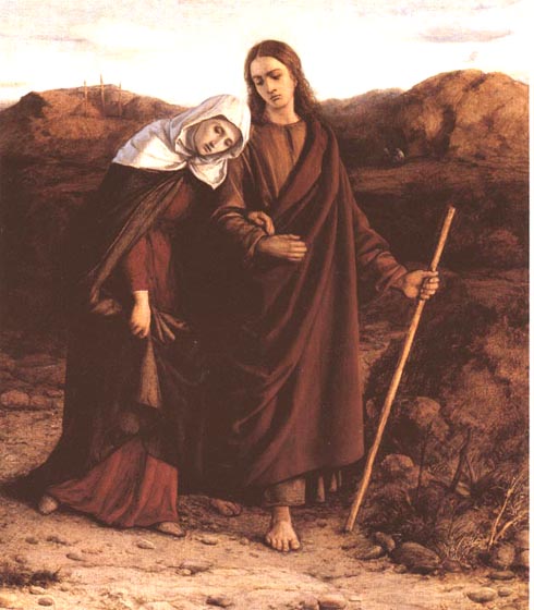Christ leading his mother