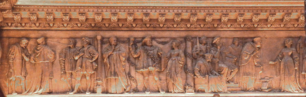 One quarter of the frieze with 82 Shakespearean characters