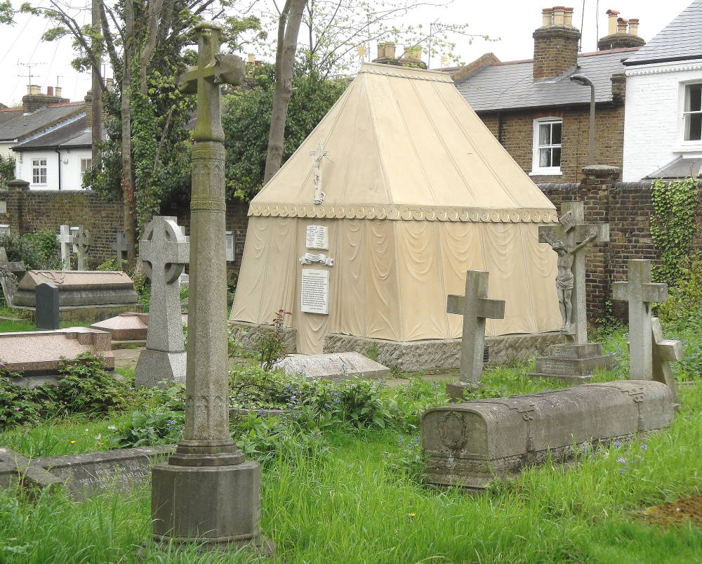 The Richard and Isabelle Burton Mausoleum in the of a tent