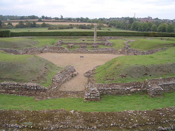 remains of the Roman theatre at St Albans, Hertfordshire (excavated 1847)