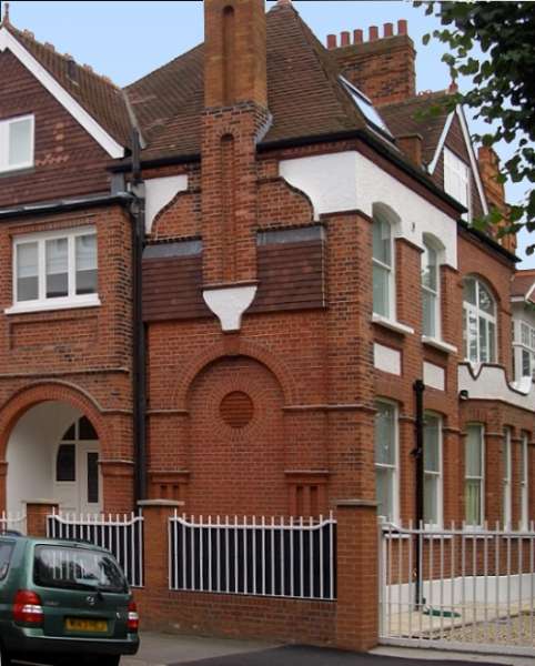 Decorative brickwork on a house in Bedford Park