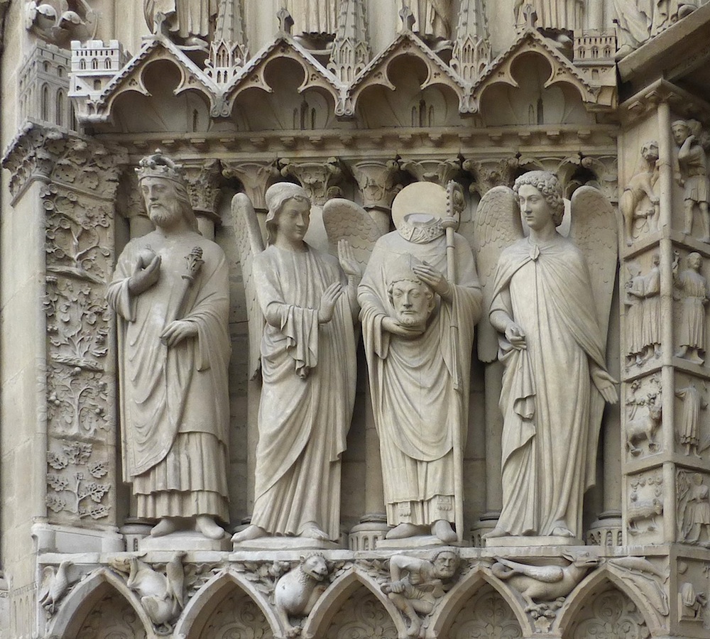 Statues next to the Portal of St Anne