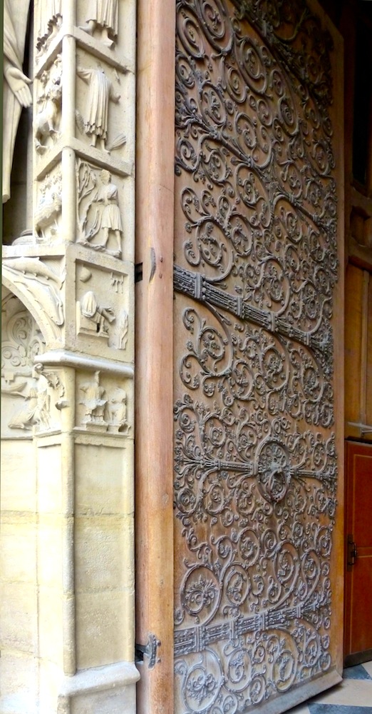 Ironwork on the portal door