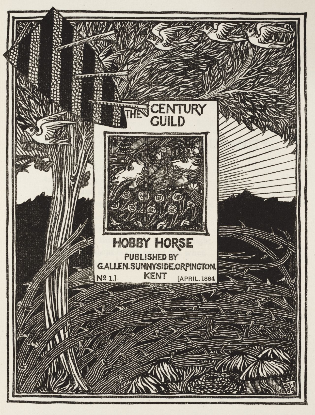 A binding by Selwyn Image for 'The Century Guild Hobby Horse'