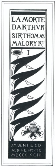 Initial Design for the decorated spine 'Le Morte d'Arthur'
