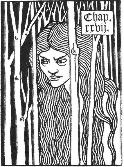 Figure with long hair [design for chapter heading]