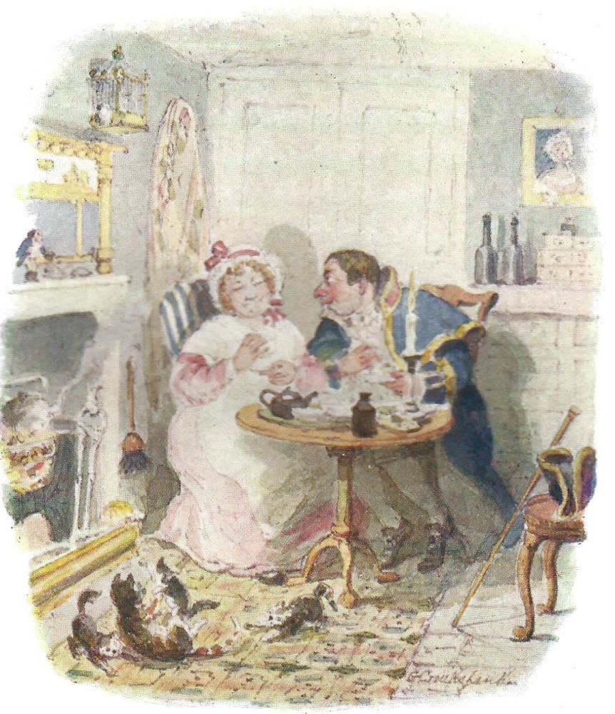 MrBumble and Mrs Corney by Charles Pears  second illustration for The  Adventures of Oliver Twist 1912