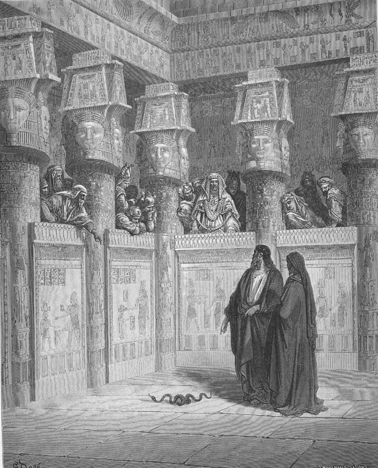 “Moses and Aaron before Pharoah” by Gustave Doré “The Holy Bible with ...