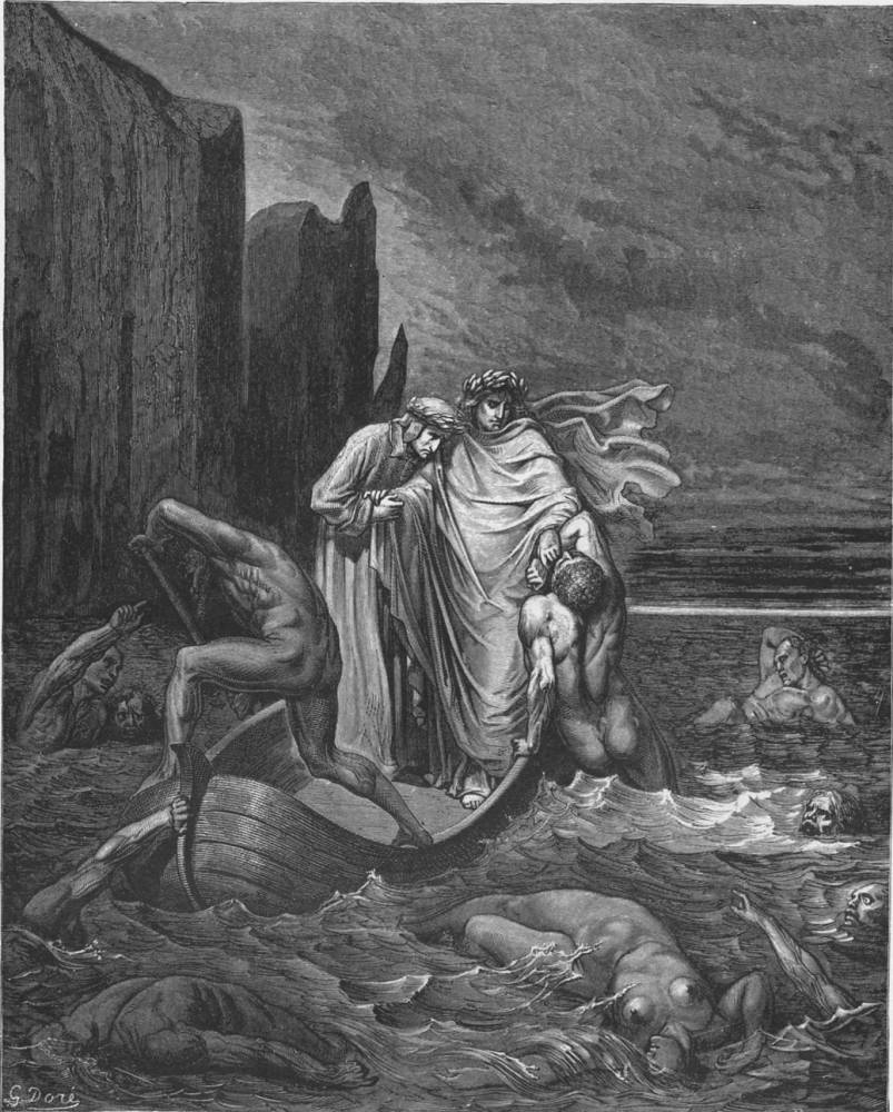 “The Spirit of Filipo Argenti” by Gustave Doré from “The Divine Comedy”