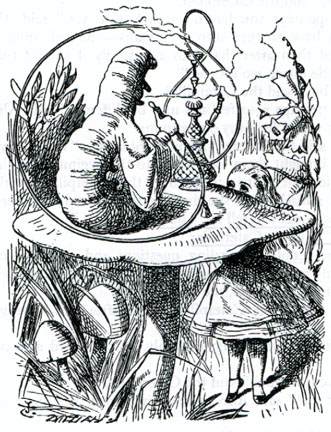Alice meets the Caterpillar — Illustration by John Tenniel for Alice in  Wonderland