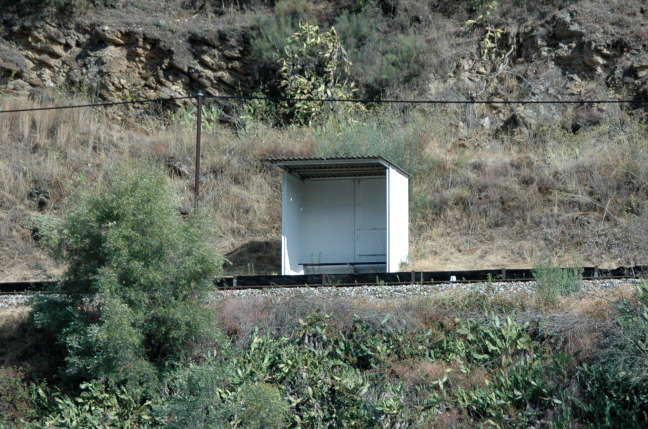 A little whistle stop shelter along the Douro River, Portugal