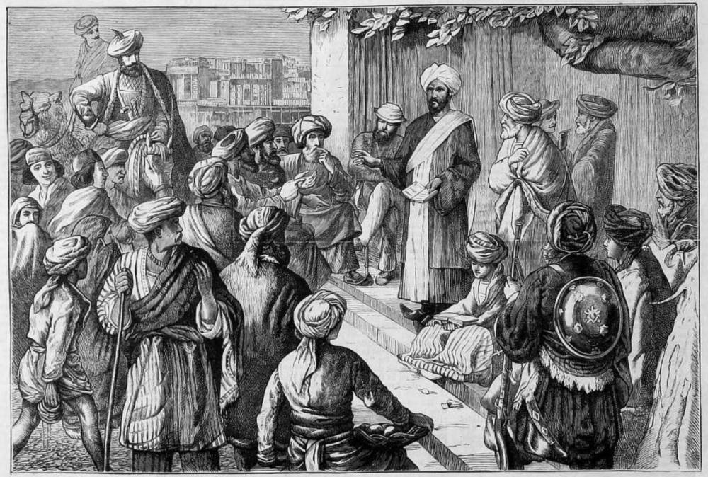 “The Rev. Imam Shah Preaching to Afghans at Peshawur” from the 1878 ...