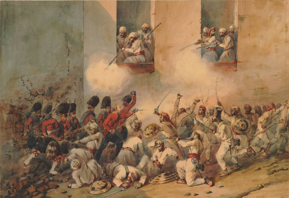 The 78th Highlanders at the taking of Sucunderabagh, Siege of Lucknow, 