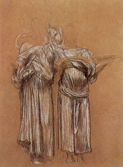 Study of  three draped female figures