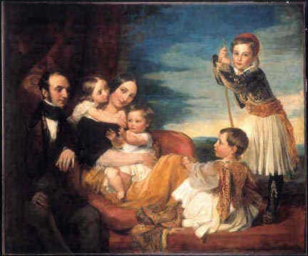Alexander Constantine Ionides and his Wife Euterpe with their children Constantine Alexander, Aglaia, Luke and Alecco/