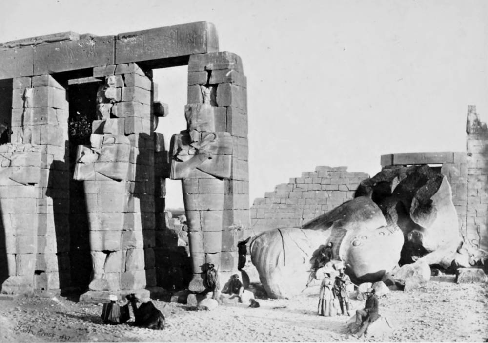 Ostride Pillars and Great Fallen Colossus, the Memnonium Thebes