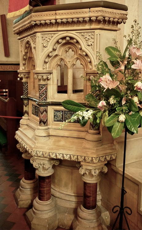 Pulpit in St Alban's, Copenhagen,” by George Tinworth