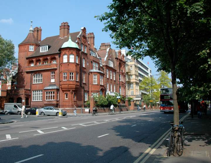 Building at the corner of Bayswater and Palace Court London W7