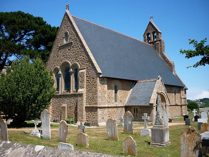 St. Matthew's Church, Cobo, Guernsey, by John Johnson (1807-1878)