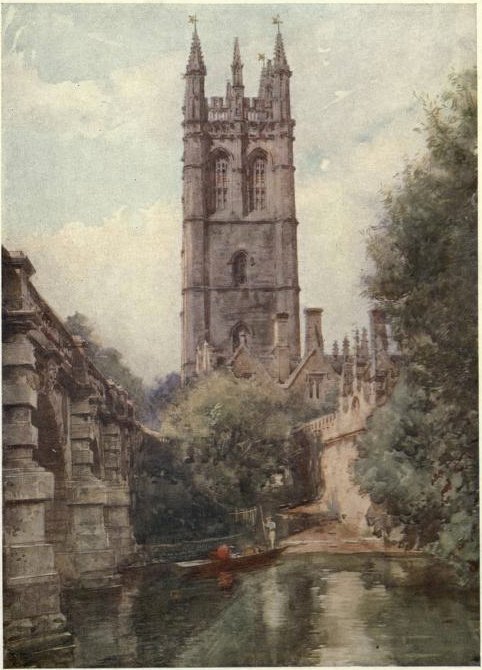The Magdalen Tower and Bridge from the Cherwell, Oxford