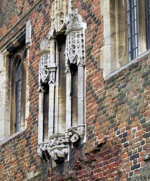Brick diapering on the Bishop's Palace, Ely Cathedral