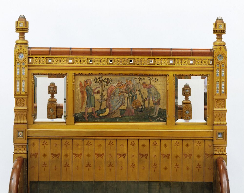 Headboard of the Golden Bed with The Judgement of Paris painting by Weekes