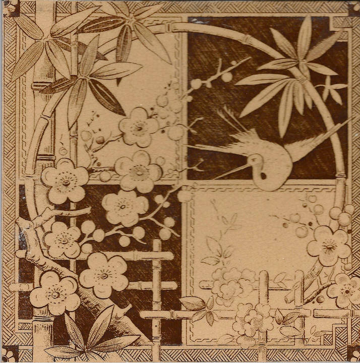 Transfer tile with Japanese motifs by International Tile Company