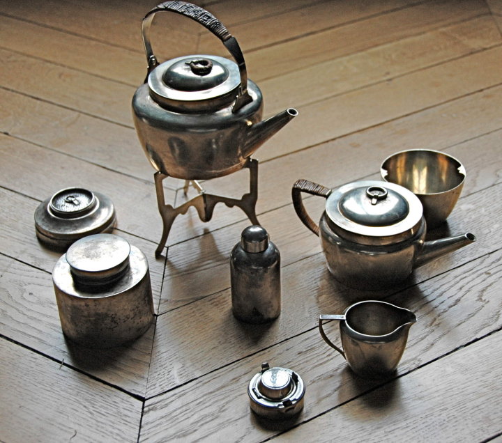  Sterling silver tea set possibly designed