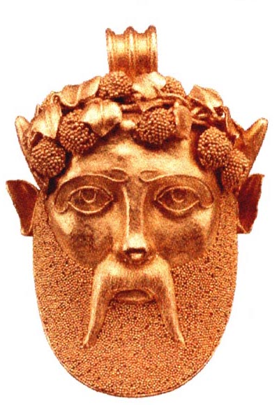 Colgante de Baco con granulación en el estilo etrusco