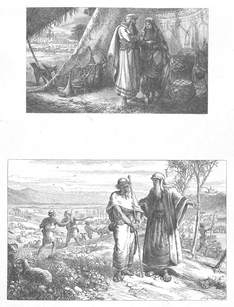 Abram instructing Sarah and Abram parting from Lot