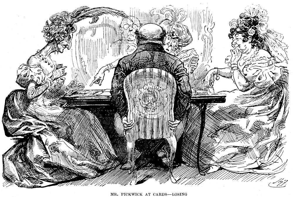 Mr Pickwick At Cards — Losing — Harry Furnisss Thirty Second Regular Illustration For 6572