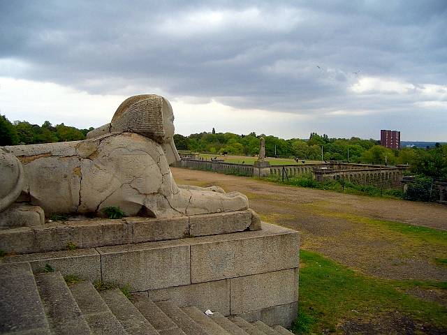 View of the the Italian terrace from the upper terrace steps