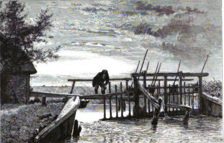 Weir, with movable bridge