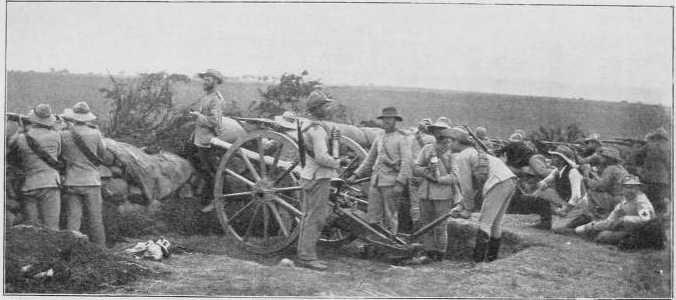 Boer Artillery engaged at Modderspruit INicholson’s Nek), 30 October 1899