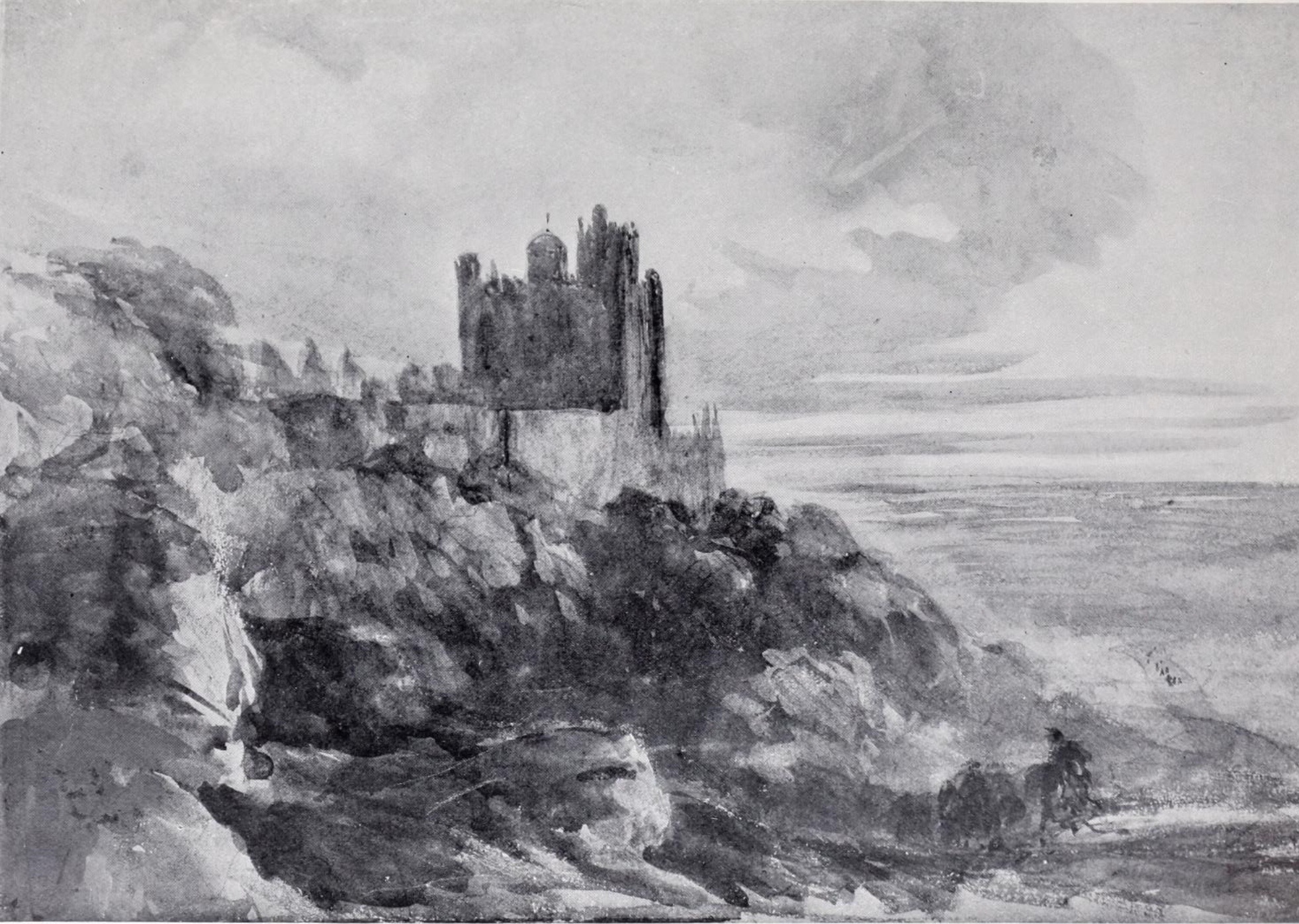 Sketch of Rocks and Castle