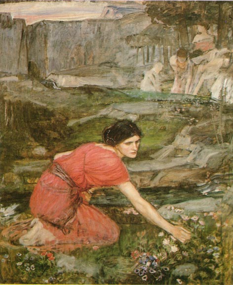 Maidens Picking Flowers by a Stream