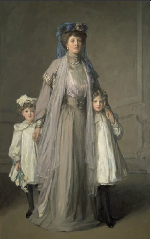 Mrs McEwen of Marchmont and Bardrochat, with
her daughters, Katharine and Elizabeth