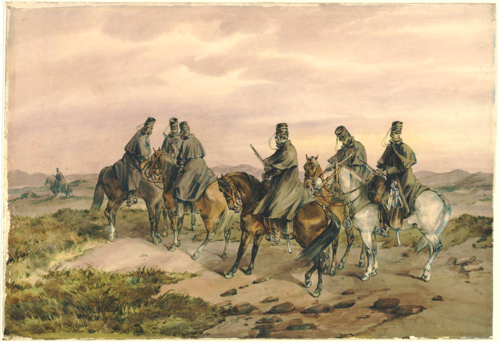 Carrying a wounded officer, Indian Mutiny