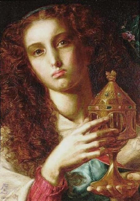 Painting of King Pelles' Daughter Bearing the Vessel of the Sangrael