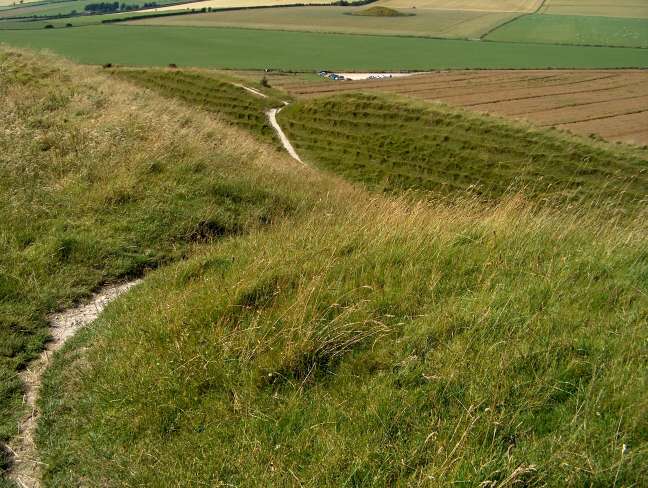 View from the top ofMai Dun Hill Fort [Maiden Castle], Dorset